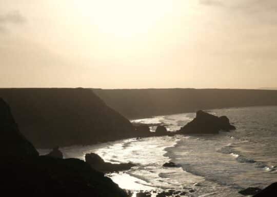 Beautiful sunset on the Cornish Coastal Footpath